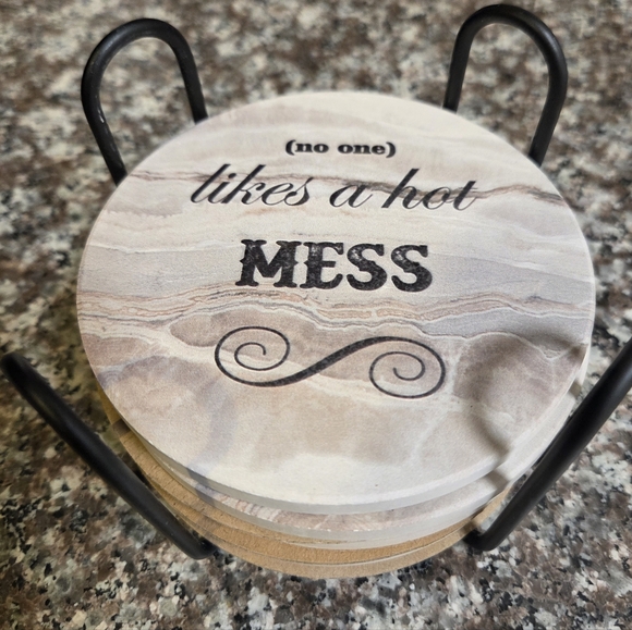 Ceramic Funny Coster Set With Stand - Picture 9 of 9